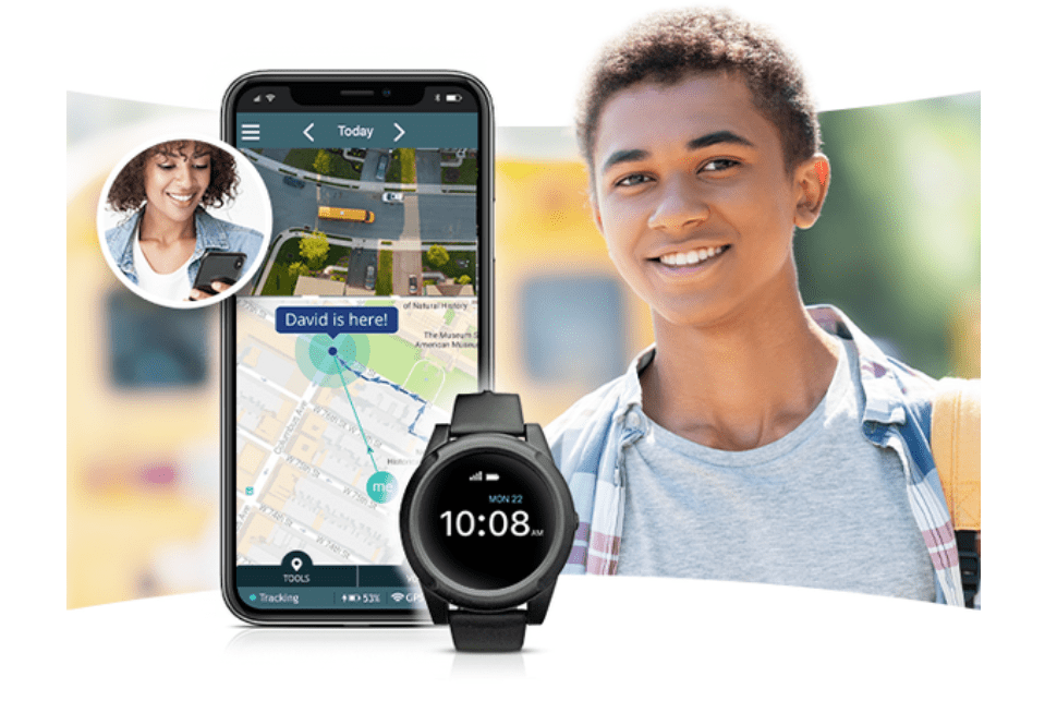 Senior medical alert smartwatch with SOS emergency button and fall detection for elderly safety