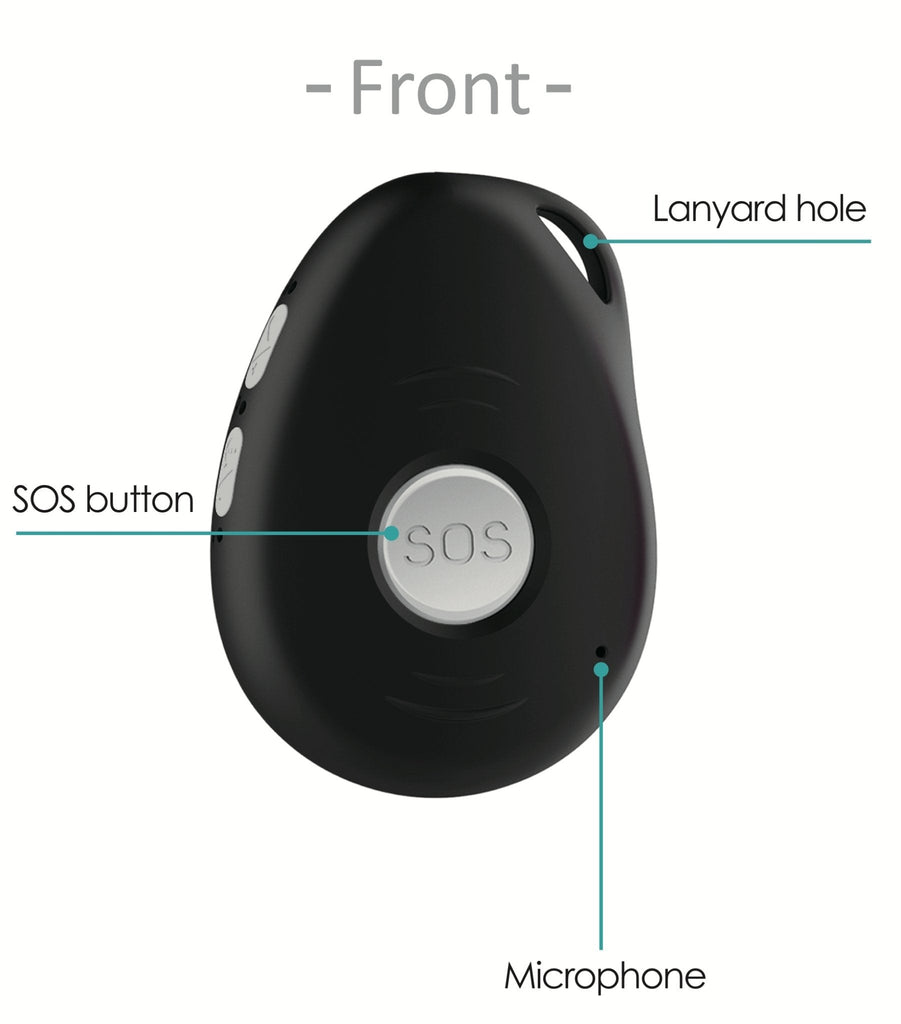 Caregiver alert button with smart fall detection—fast emergency help for seniors living safely and independently.
