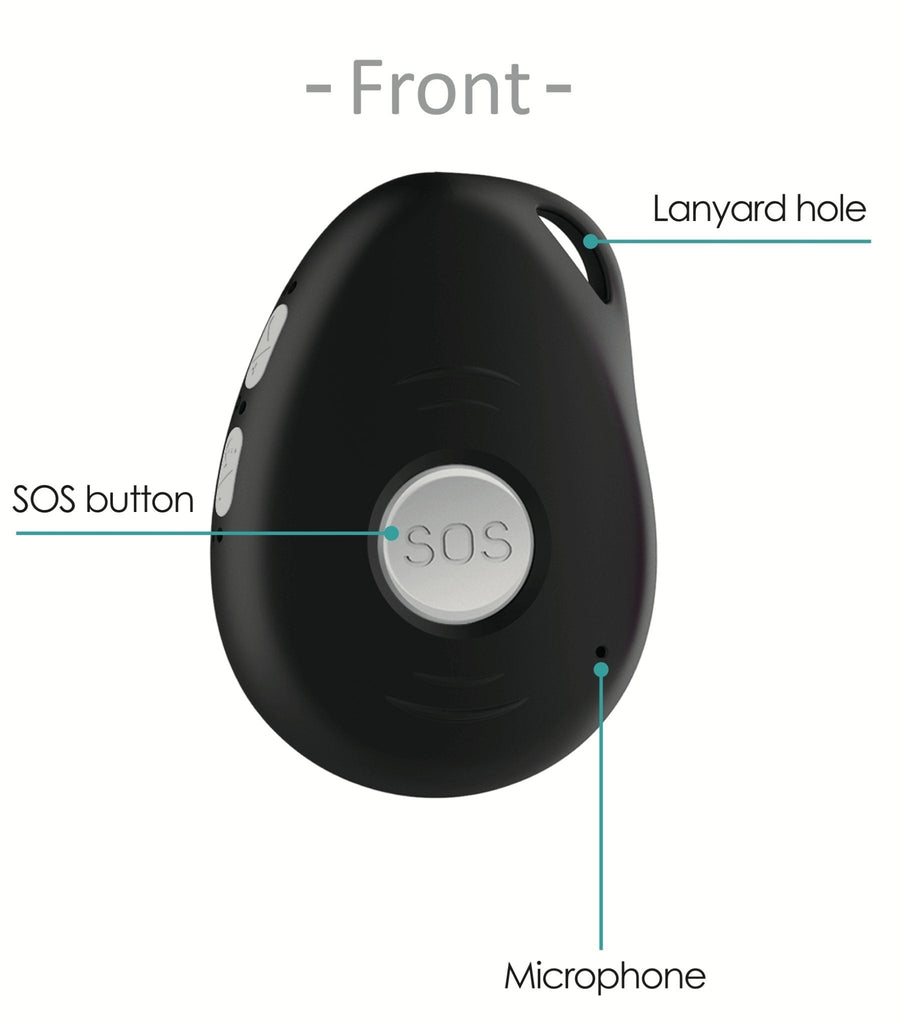 Wearable CareCaller™ 911 SOS Senior Medical Alarm + Fall Alert Pendant. Immediately Contact Local 911 For Emergency Response.