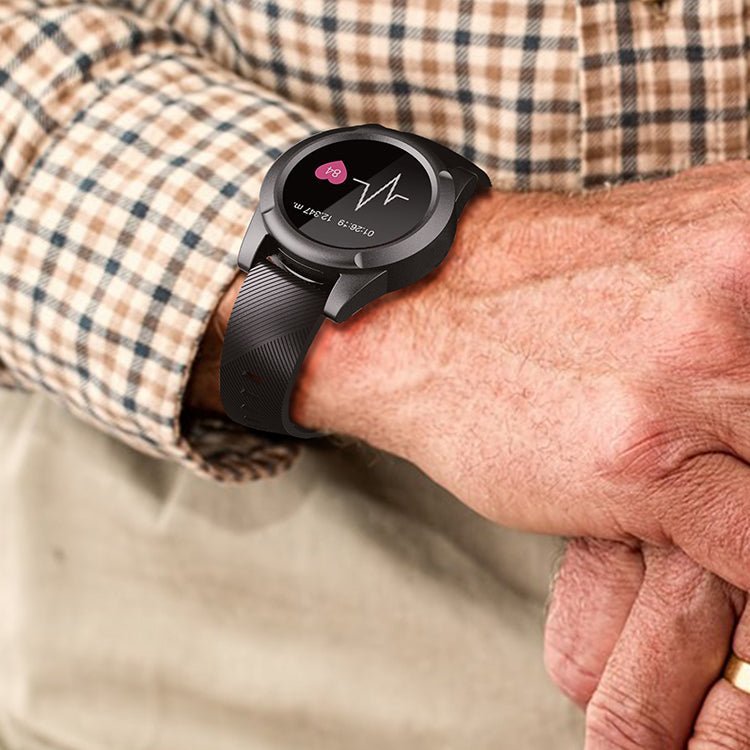 Medical alert smartwatch with real-time GPS location tracking for seniors and caregivers